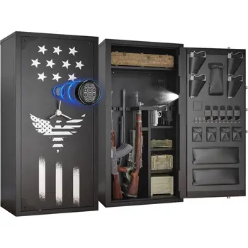 30-40 Capacity Gun Safe for Rifles and Shotguns with Rifle/Pistol Rack, Storage Pockets, Removable Shelves, Silent Operation, Ex 1