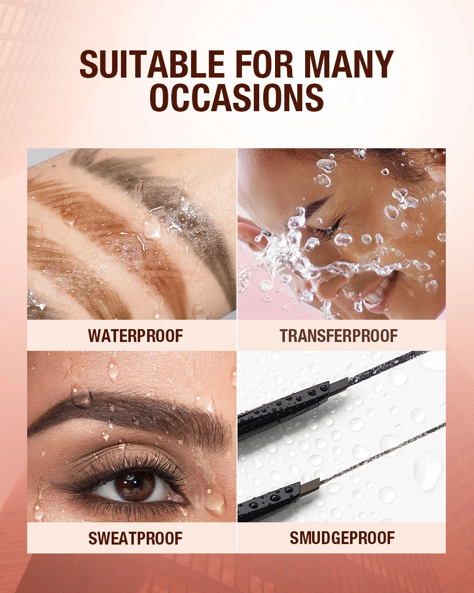 Description Picture 3 of item3 In 1 Eyebrow Pencil With Trimmer Long Lasting Waterproof Brow Definer Natural Color Precision Pen For Perfect Brows