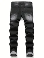 Men's Stretchy Denim Jeans For Men Simple Slim Casual Straight Fashion Classic Pants Cargo Denim Jeans Solid Streetwear Trousers 2
