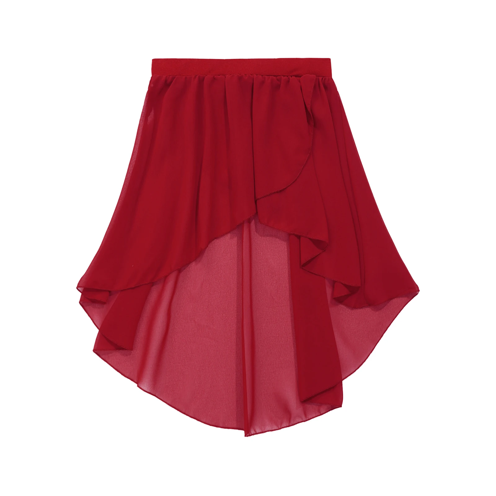 Big Girls Children High Low Dance Skirts Kids Ballet Modern Jazz Lyrical Studio Practice Stage Costume Elastic Waistband