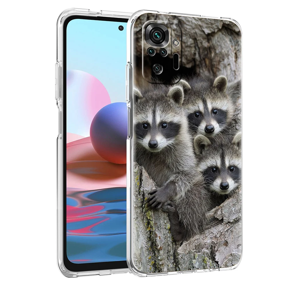 Adorable Raccoon Transparent Phone Case - Soft Cover Shell Capas