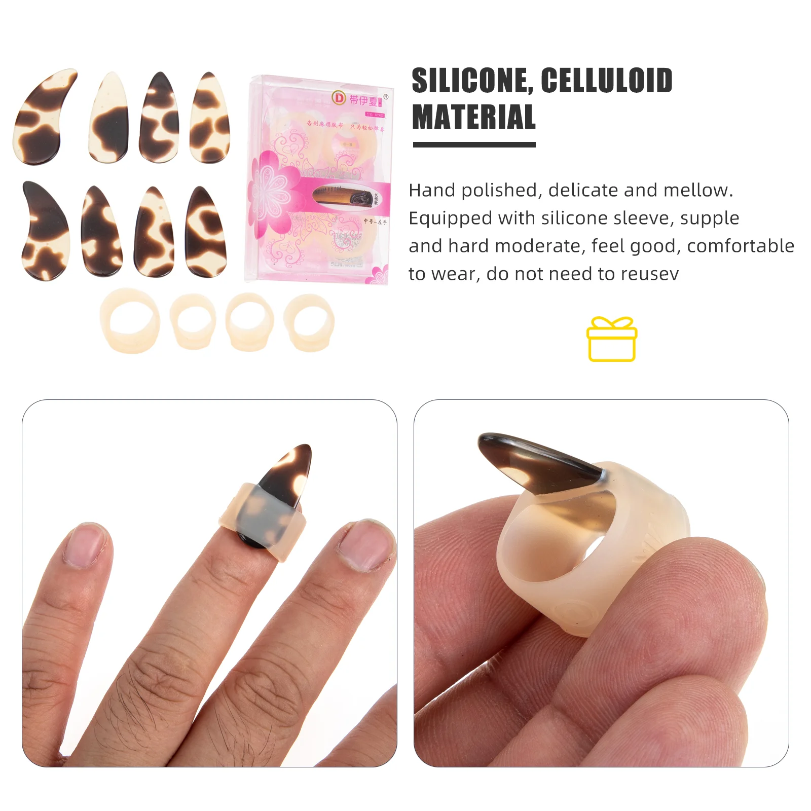 1 Set Guzheng Nail Protectors Guzheng Playing Nail Covers Simple Protectors Covers Accessories