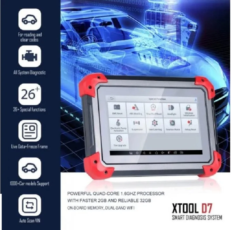 

XTOOL D7 Automotive Diagnostic Tool Bi-Directional Support OE-Level Full Diagnosis