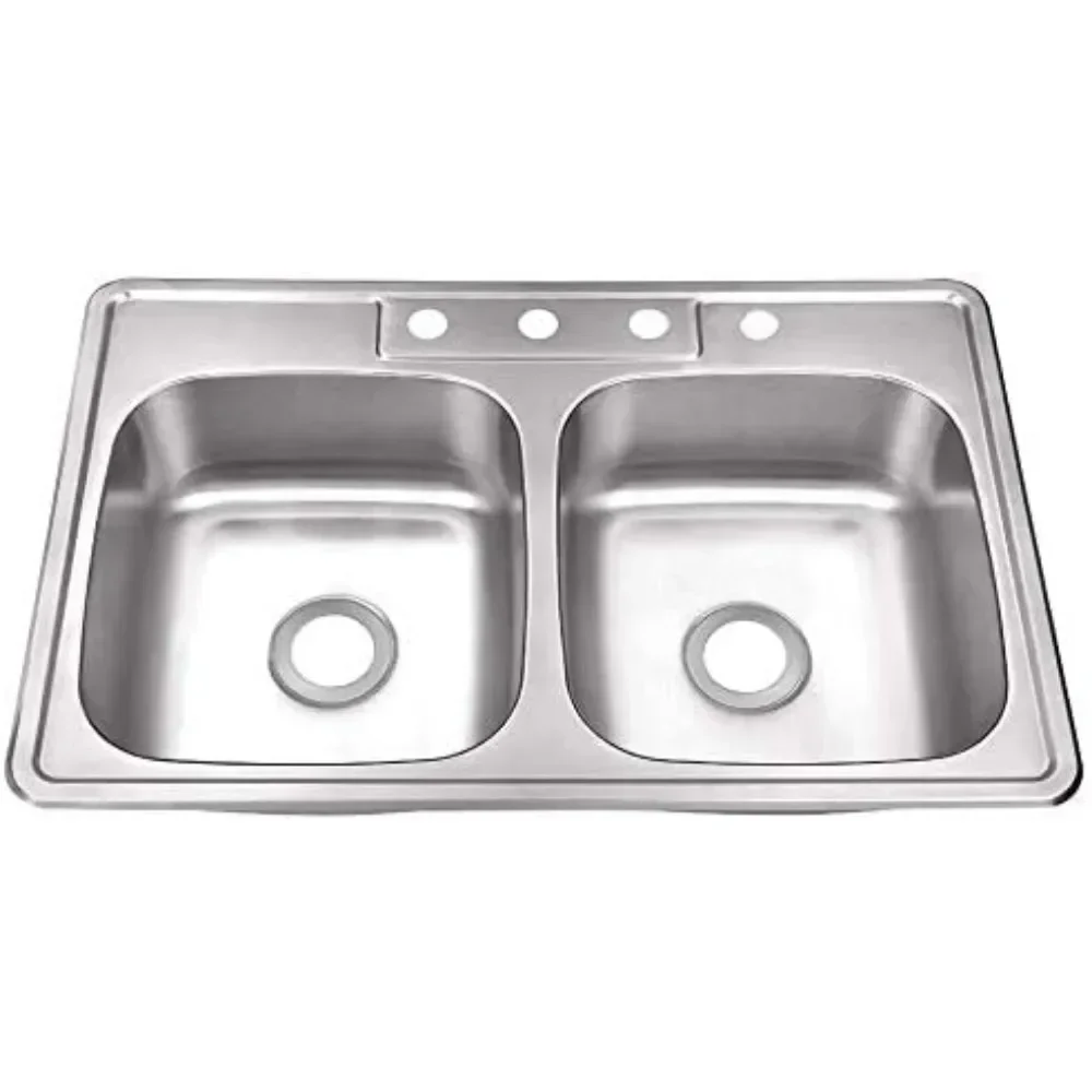 Kitchen Sink Stainless Steel Drop In Top Mount,Self Rimming 4