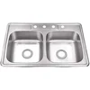 Kitchen Sink Stainless Steel Drop In Top Mount,Self Rimming 4