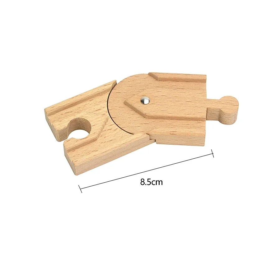Wooden Train Track Intersection - Star-Shaped Crossroads & Expansion Accessory