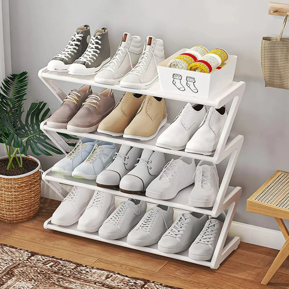 Shoe Rack Shoe Organizer 4-Tier Shoe Rack Small Shoe Rack Organizer Modern Hallway Storage Free Standing Space Saving Shelf for Apartment
