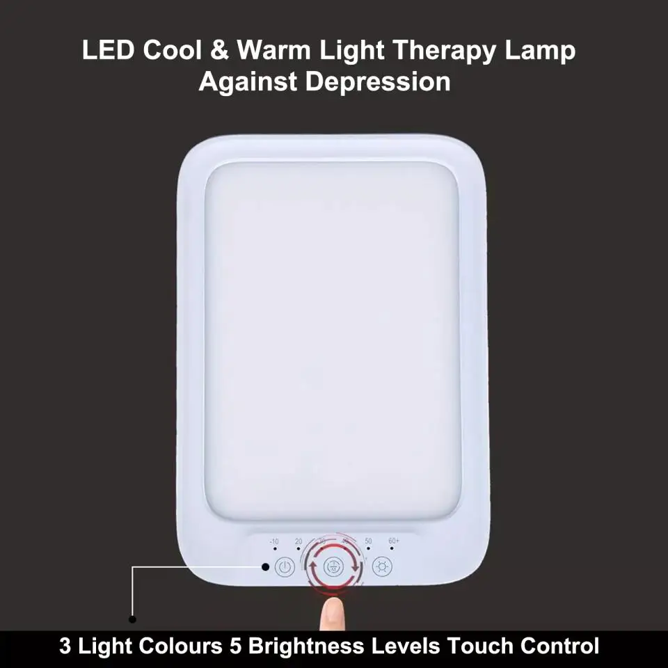 Sad Therapy Lamp Bionic Sunlight Daylight Lamp 20000 Lux Cool & Warm Light Against Depression 3 Light Color 10 Brightness Levels