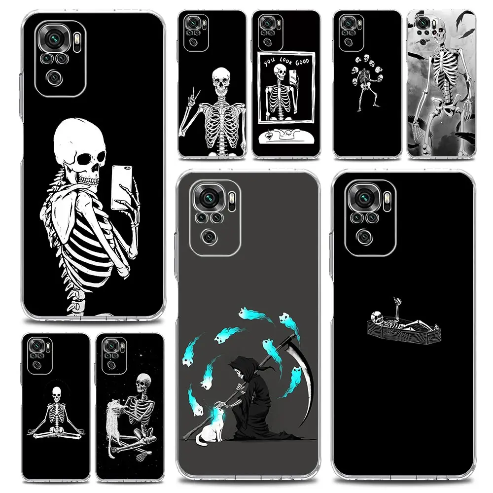 Clear Skeleton Design Phone Case – Transparent Fun Print Cover