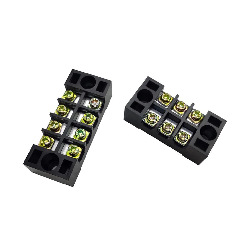 Terminal block 1Pcs dual row barrier screw wire connector 600V 15A positions optional