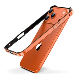 Sleek Aluminum Metal Bumper Case - Premium Phone Protection Accessory - iPhone 16 Pro Max (Orange)