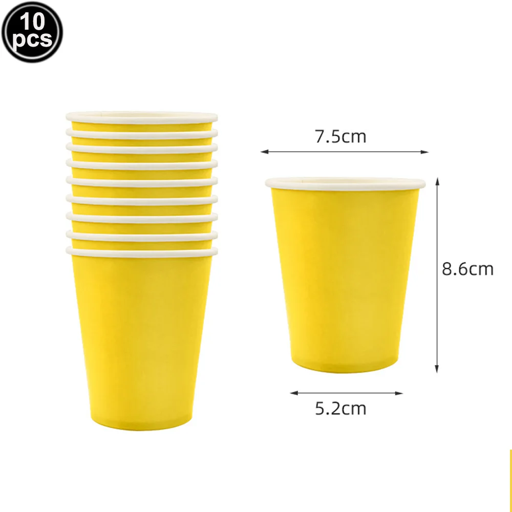 Yellow Party Supplies Tableware Set - Paper Plates, Napkins, and Cups
