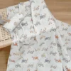 HappyFlute New Digital Print 120*110CM Bamboo Cotton 2Layer Super Soft Muslin Swaddle High Quality Wrap For Newborn Bath Wipe 2