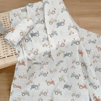 HappyFlute New Digital Print 120*110CM Bamboo Cotton 2Layer Super Soft Muslin Swaddle High Quality Wrap For Newborn Bath Wipe 2