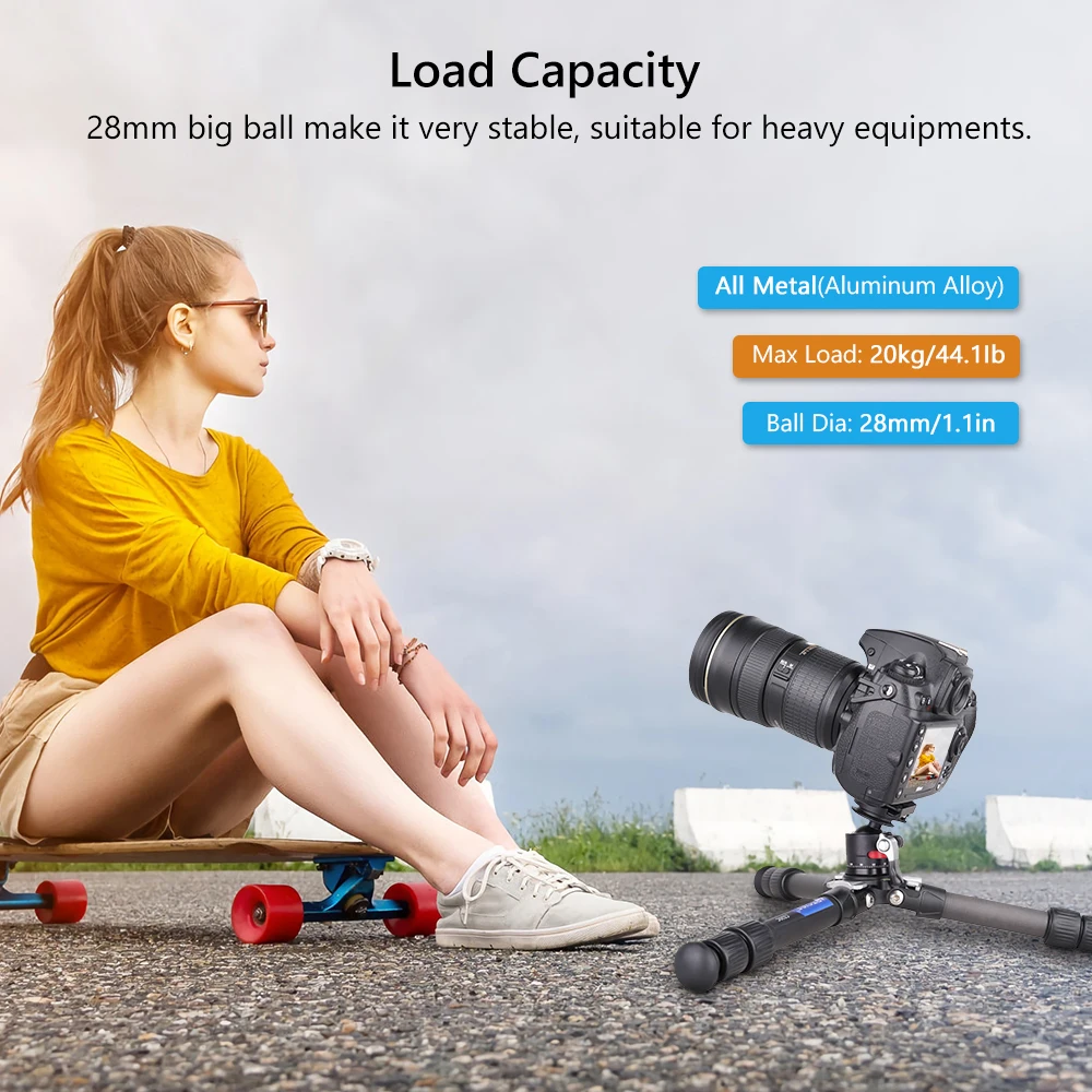 ARTCISE CB28 Low Profile 360 Panoramic Photography CNC Metal Professional Universal 28mm Ballhead For Video DSLR Tripod Monopod