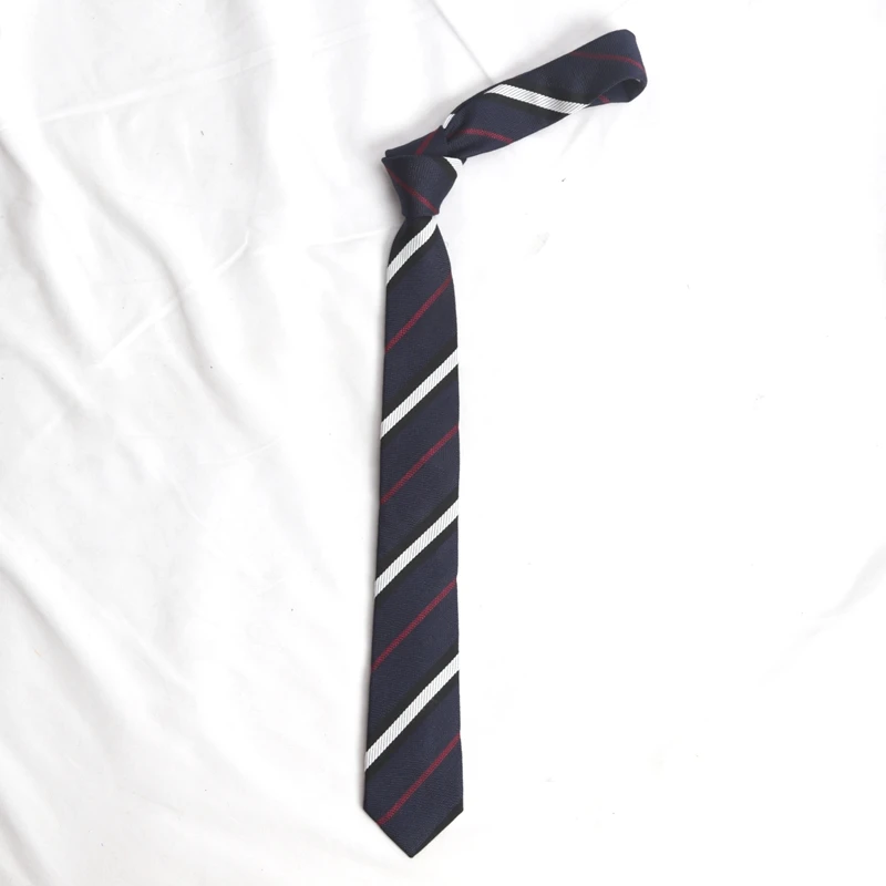 Mens Ties 6cm Navy Blue Classic Cotton Handmade Skinny Stripe Neckties Narrow Collar Slim Cashmere Casual Tie Accessories Gift