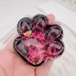 Enchanting Halloween Cat Paw Squishy Toy - Dark Starry Sky Series (Black Pink - Bag usage)