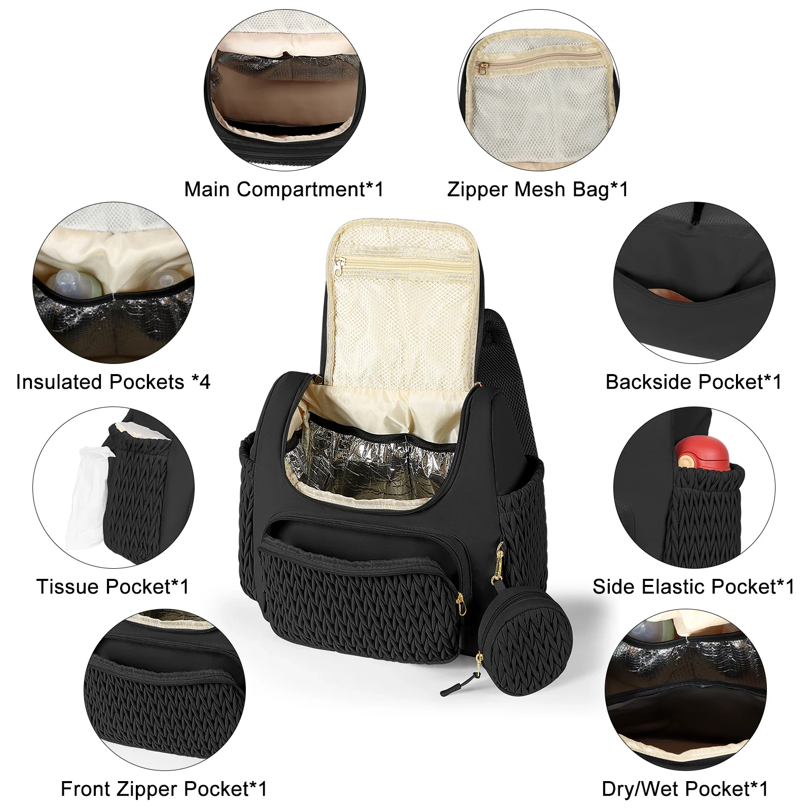 Large Capacity Mom Backpack Fashion Backpack For Mothers Baby Stroller Hanging Bag Mommy Totes Outdoor Travel Backpack 5