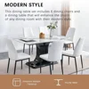 Dining Table,Kitchen Dining Table and Chairs,White Marble Pattern Dining Table with 6 Dinings Chairs, 6 Piece Dinings Tables Set 5