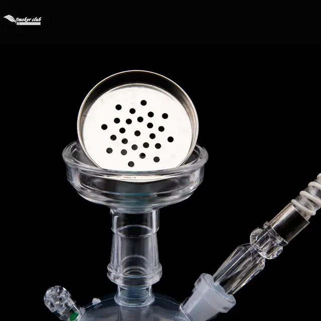 Juego de vasos de cachimba portátil con luz LED y accesorios para shisha.  Material acrílico, cachimba de taza para ahumar que es fácil de transportar