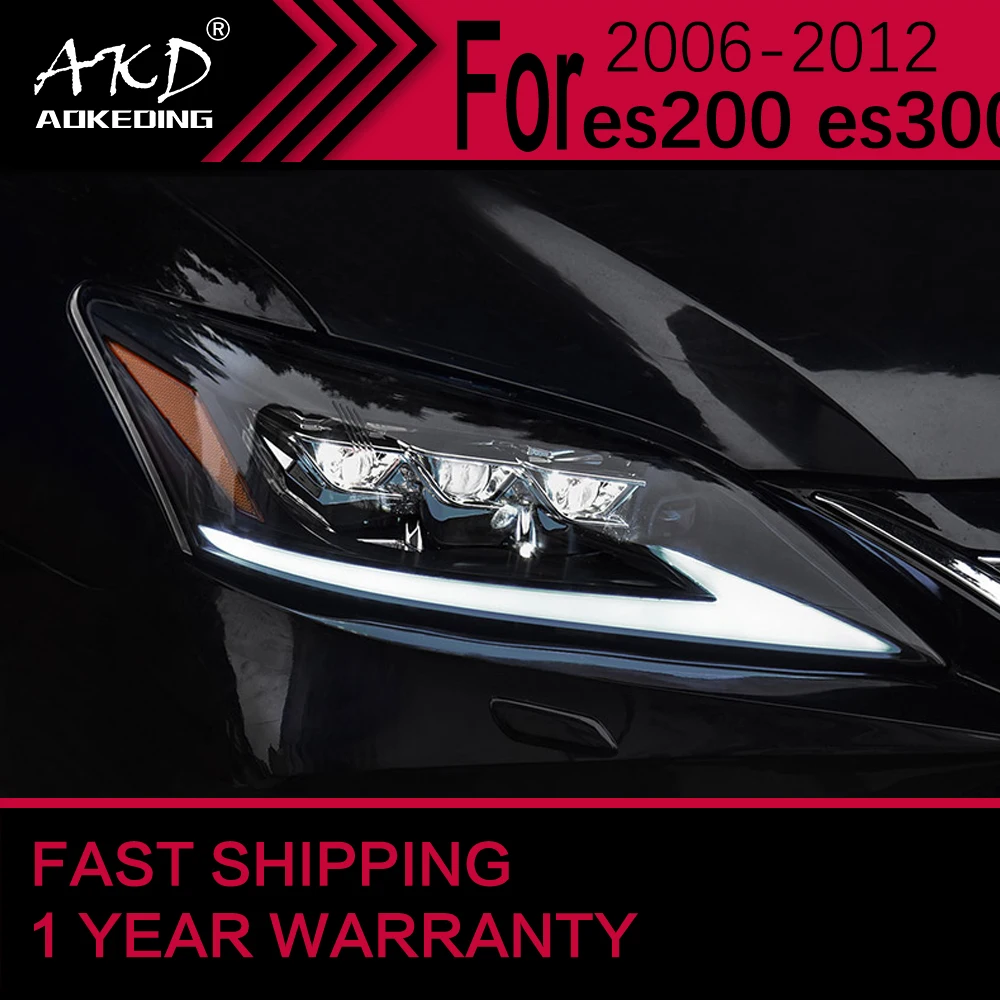 렉서스 ES용 자동차 조명, LED 헤드라이트 2006-2012, ES300, ES350 램프, Drl 프로젝터 렌즈, 자동차 액세서리, ES200, ES240, ES260LED