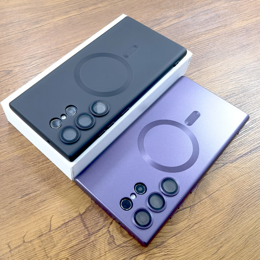 Custodia morbida in silicone Samsung Galaxy S24 S23 S22 S21 Ultra Plus S 24 23 22 21 5G per Magsafe Carica wireless Coperture complete_voghion.com