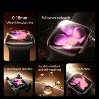 SAMZHE Protecteur d'écran pour Apple Watch série 11/10/9/8/7/6 SE/SE2/SE3 40MM-46MM, film de protection à couverture complète en verre trempé 5