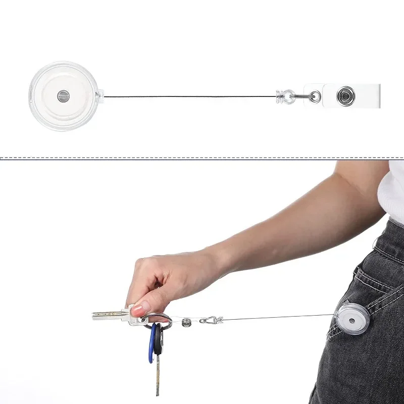 Working Permit Pass Card Holder Retractable ID Badge Reel