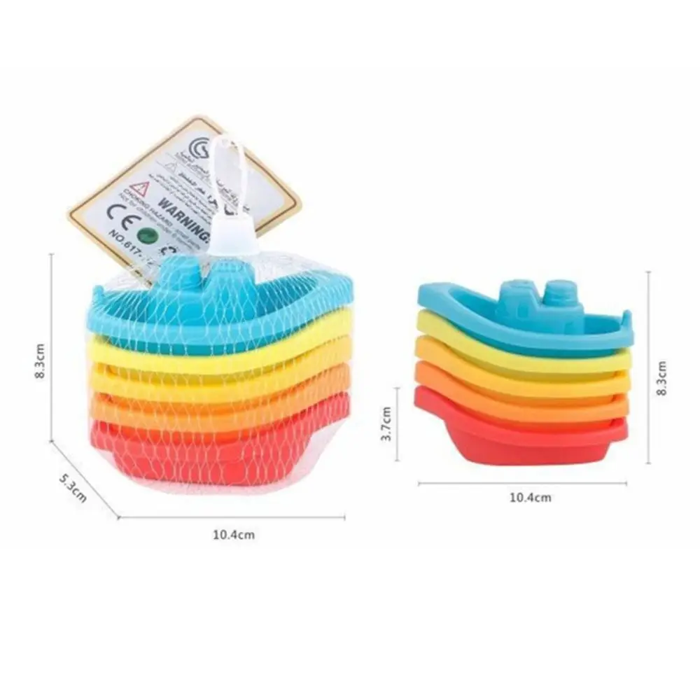 Cartoon Bear Stacking Ring Tower Building Block Montessori Stacking Nesting Circle Toy Early Education Plastic Cement