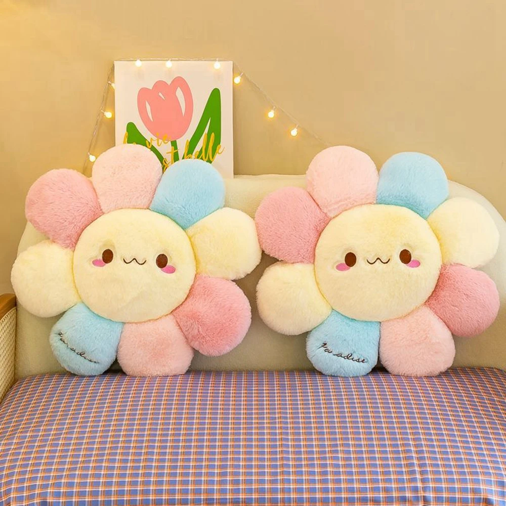 40cm Cute Colorful Flowers Plush Toy Chair Cushion Sofa Cushion Sleeping Pillow Flower Doll Send Friends Birthday Gift 4