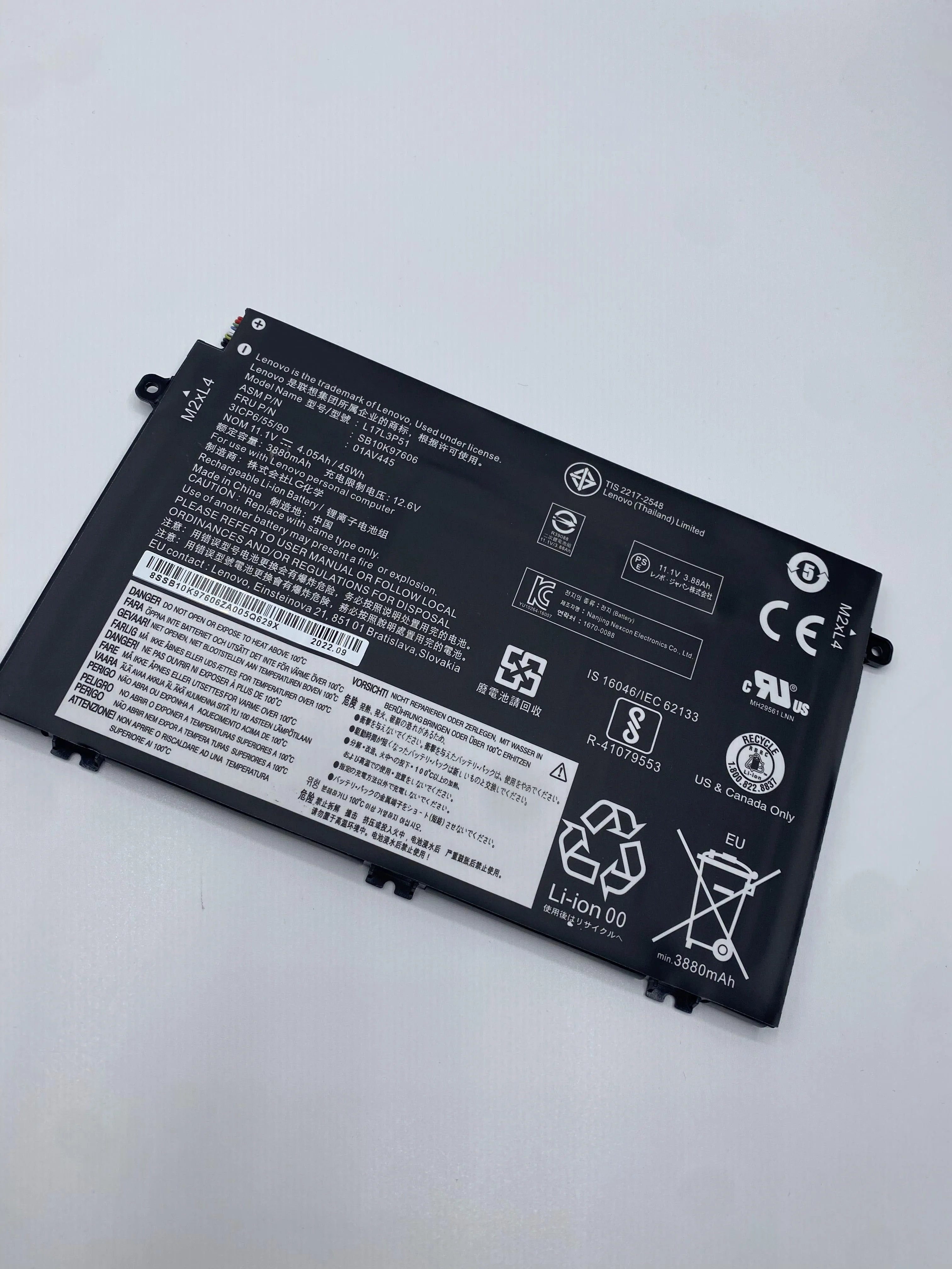 Новый оригинальный аккумулятор L17M3P51 для Lenovo ThinkPad E14 E15 E480 E485 E495 E580 E585 E490 E590 E595 01AV445 L17M3P52 SB10K79606