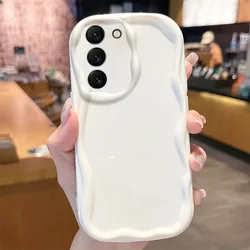 Cream Waves Glossy Shockproof Phone Case with Enhanced Protection for OPPO K13x (NYW white)