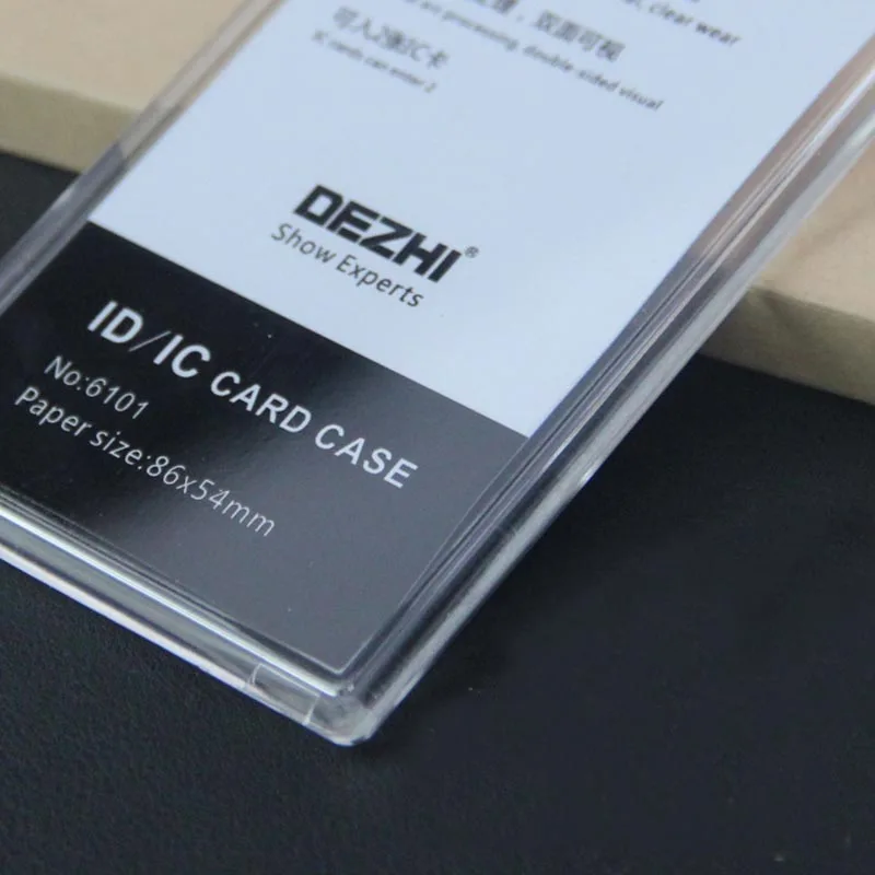 Transparent Acrylic ID Card Holder Thick Double Sided Visible Standard Business Badge Holder Office Supplies badge holder
