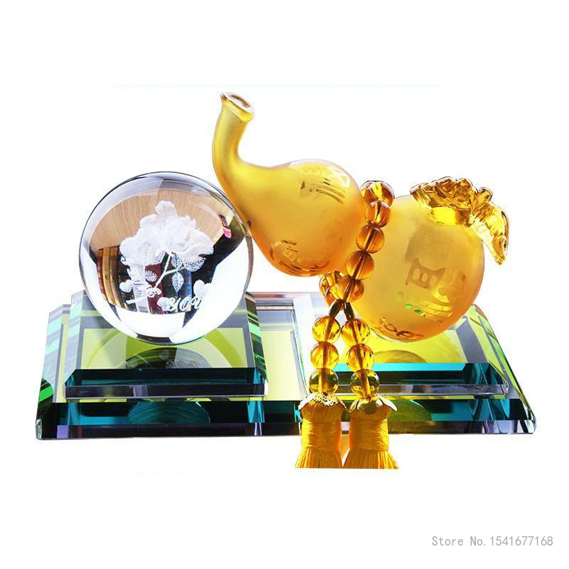 Creative Gourd Crystal Ball Shape Decor, Temporary Parking signs Home Living Room Car Accessories Interior Decorative Gifts, 1Pc