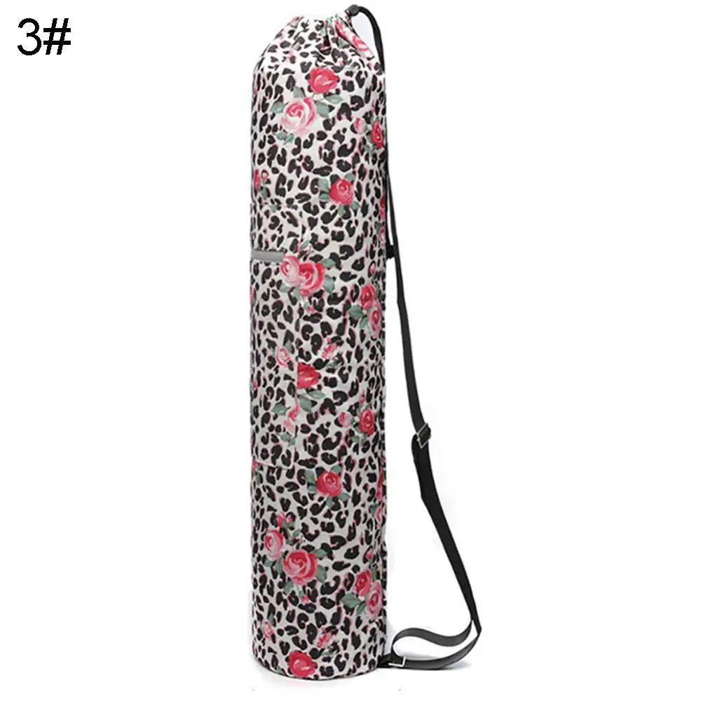 Portable New Drawstring Printed Canvas Gym Fitness Yoga Mat Carry Pouch Shoulder Bag 3