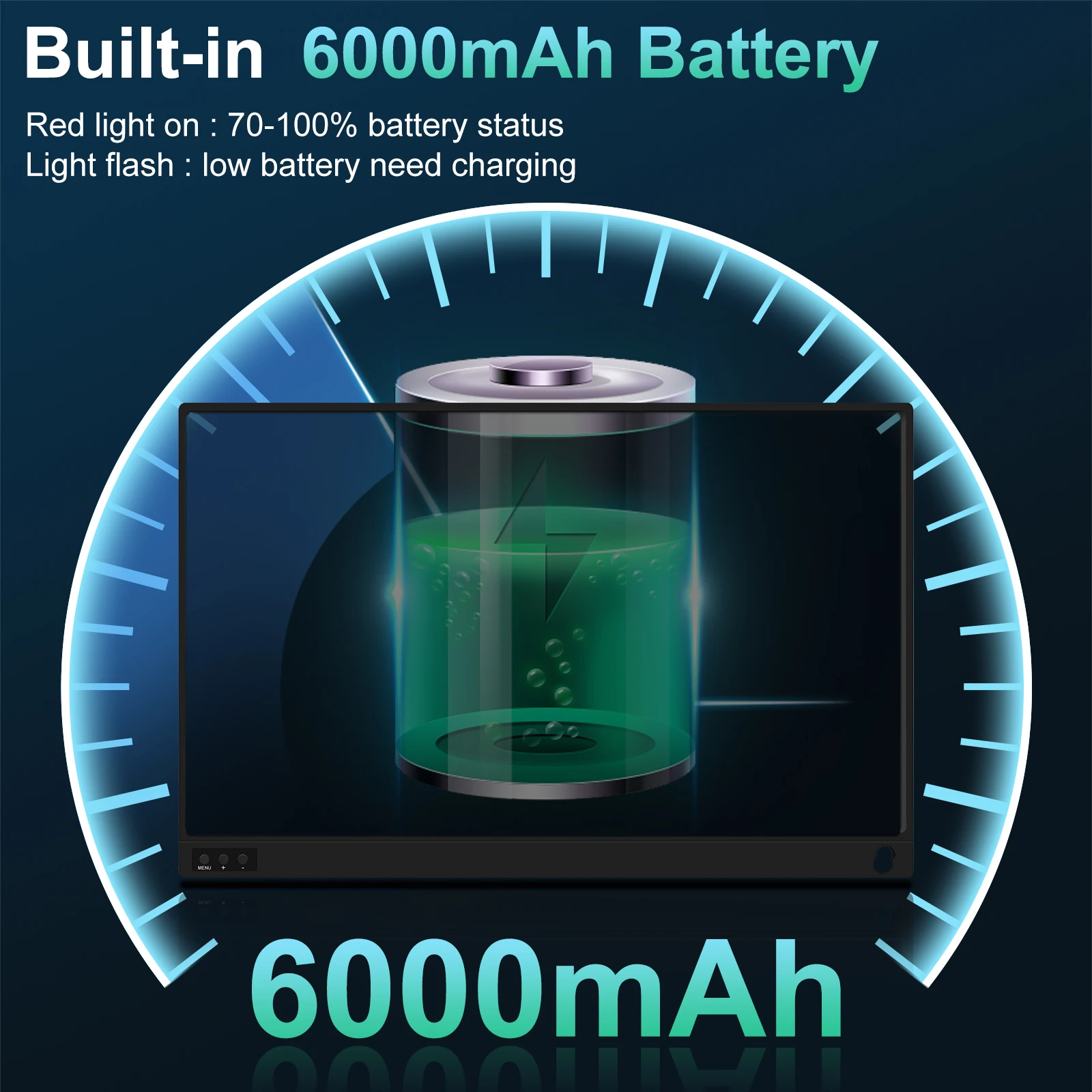ZEUSLAP 15.6 ġ 1920x1080P ġ ũ ޴   6000mAh  ͸, ޴ Ʈ ġ PS4 PS5