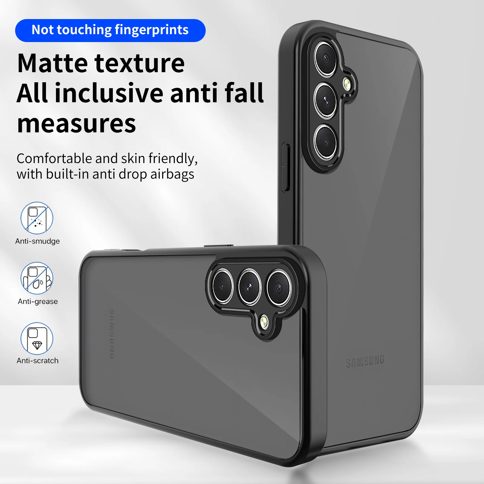 Matte Transparent Shockproof Phone Case Cover