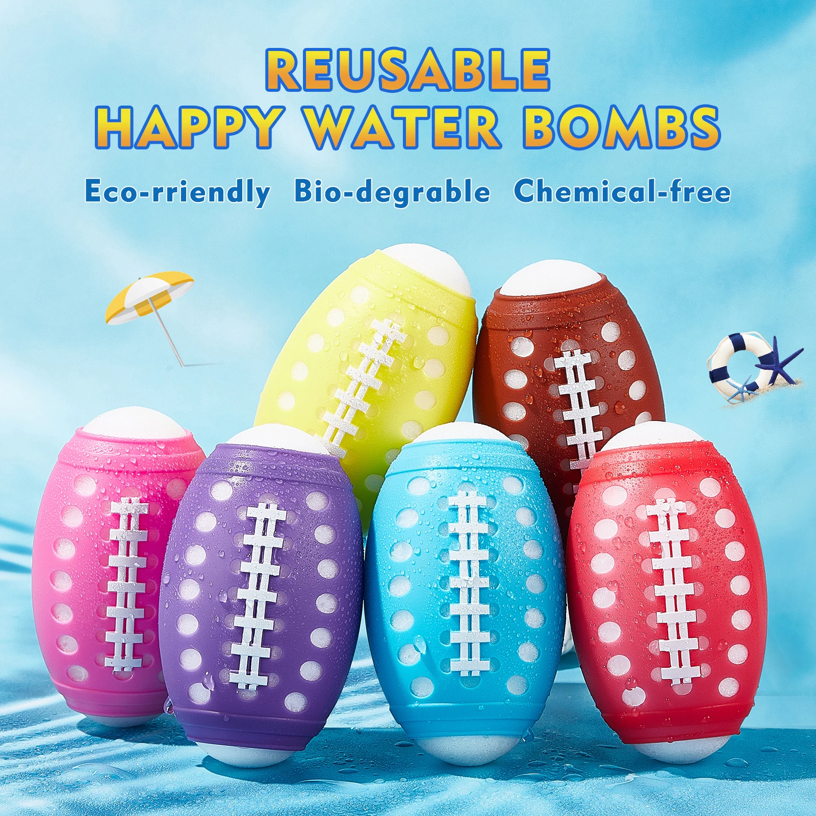 Reusable Water Balloons, Fast Refillable Water Balls for Teens and Adults Outdoor Activities, Kids Pool Beach Bath Toys 4