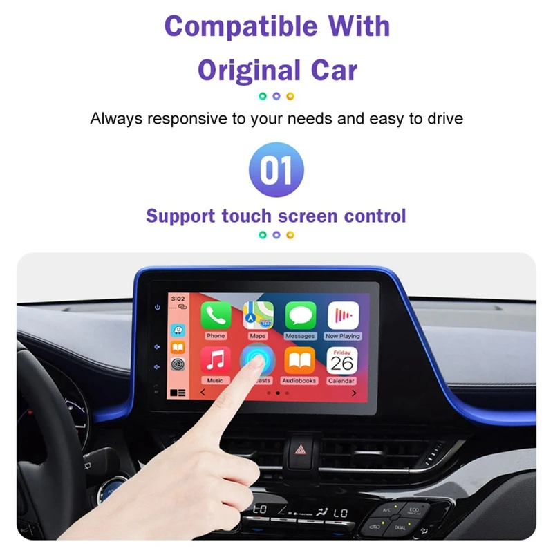 Wireless For Apple Carplay Android Auto For TOYOTA Touch 2 Entune2.0 Highlander Sienna Prius Yaris Camry 14-19