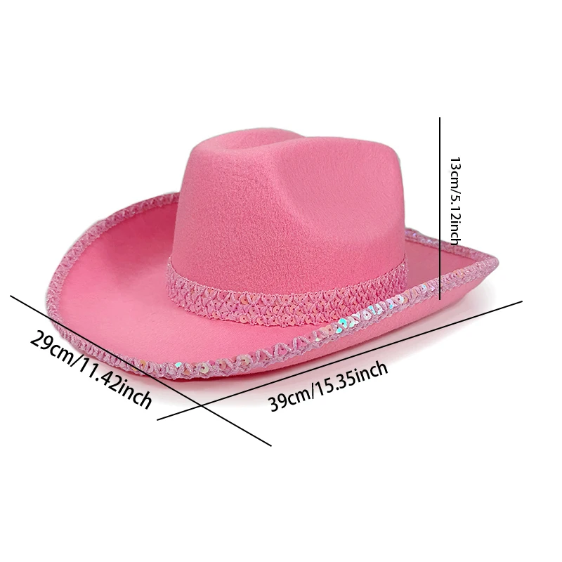 Sequin Western Sun Hat for Women and Men