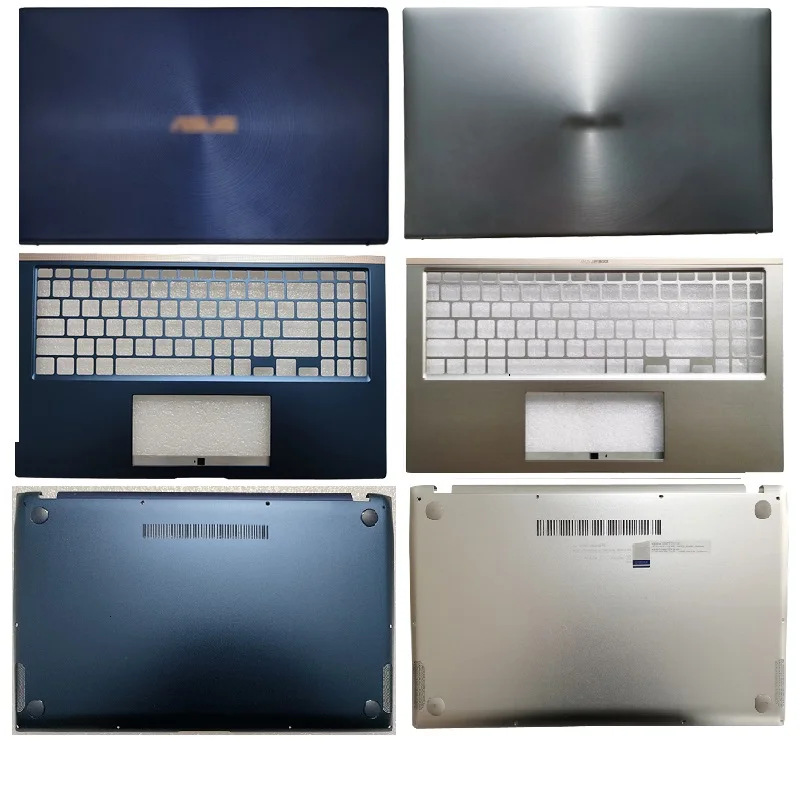 

Задняя крышка для ноутбука ASUS ZenBook 15 UX534 UX534F UX534FA, задняя крышка для несенсорного компьютера/Упор для рук/Нижняя крышка, синяя, серебристая