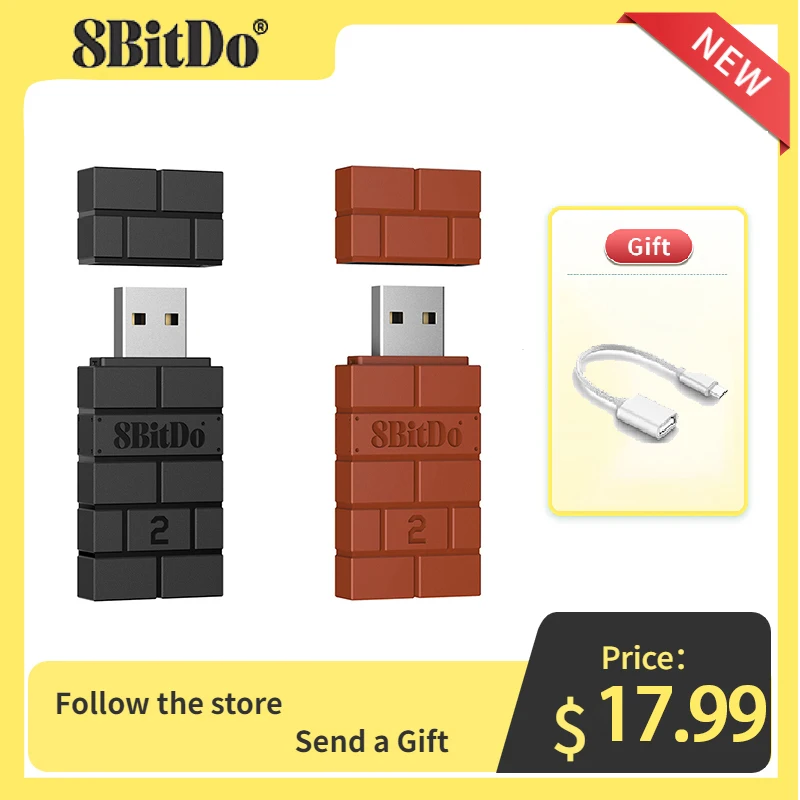 8Bitdo Usb Wireless Bluetooth Adapter 2 Ricevitore Per Nintendo Switch Ps1 Raspberry Pi Mini Ps4 Controller Per Ps5 Handle