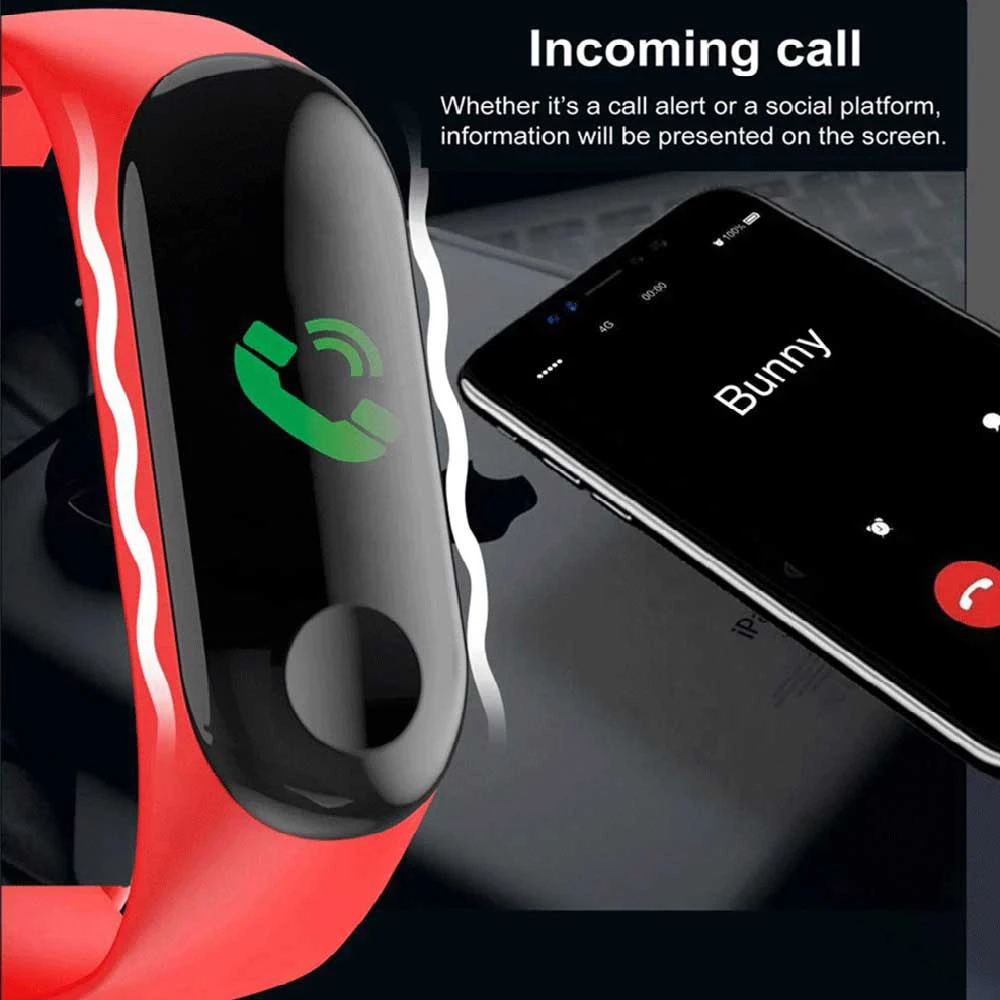 M3 Plus Sports SmartWatch Heart Rate Blood Pressure Monitoring Waterproof Smart Bracelet Men's Women's Multi-function Watches