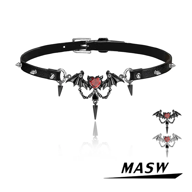 MASWOriginalDesignCoolTrendJewelryHiphopPersonalityGlassMetalWingBlackPUChokerNecklceForWomenGirlPartyGift-AliExpress36