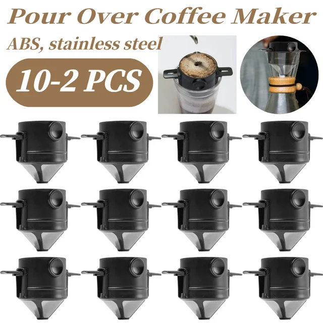 Foldable Portable Coffee Filter Coffee Maker Stainless Steel Paperless Travel Coffee Makers Easy To Clean for Camping Drip Coffe