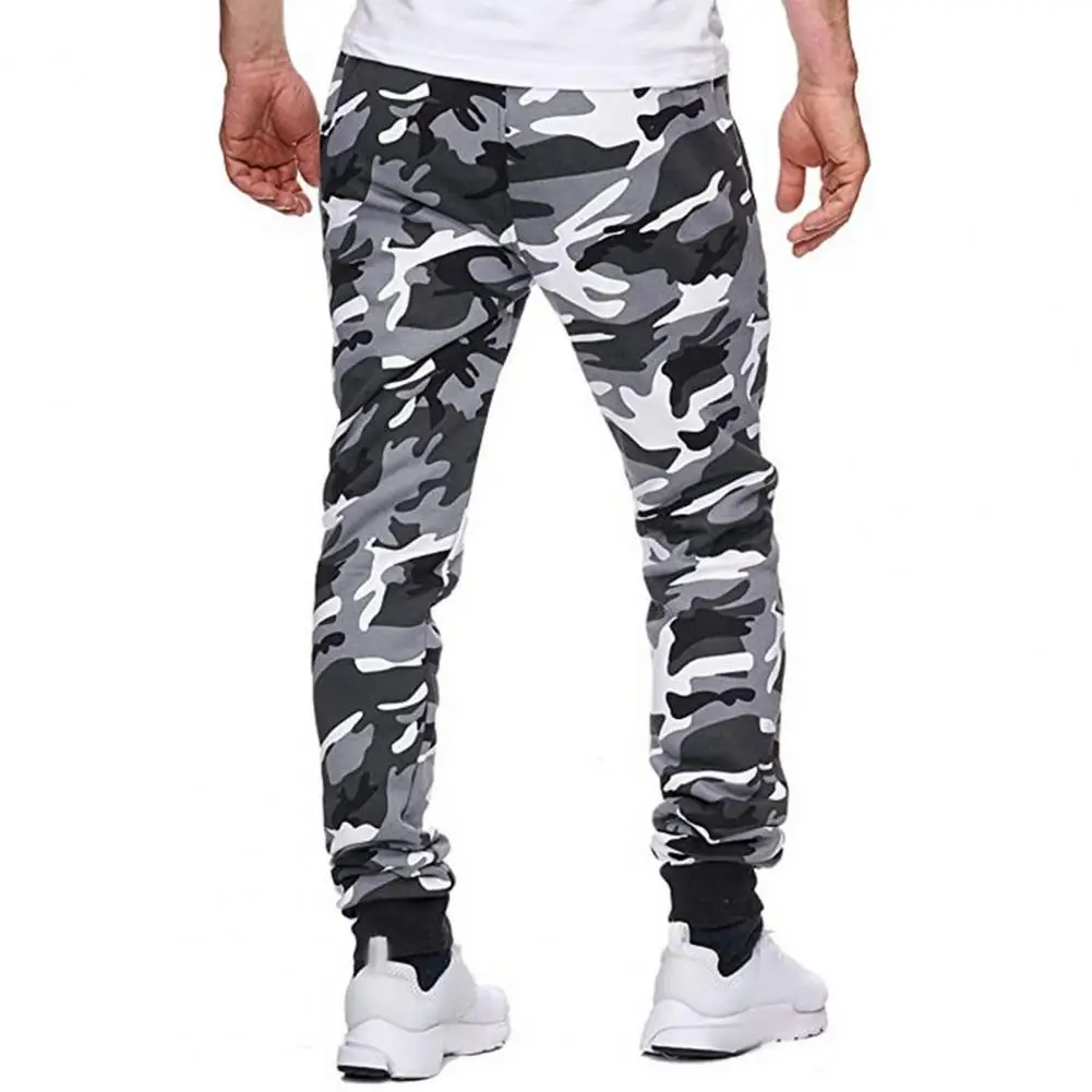 

Sport Trousers Men's Camouflage Print Drawstring Jogging Pants for Autumn Winter Sports Casual Elastic Waist Trousers in Large
