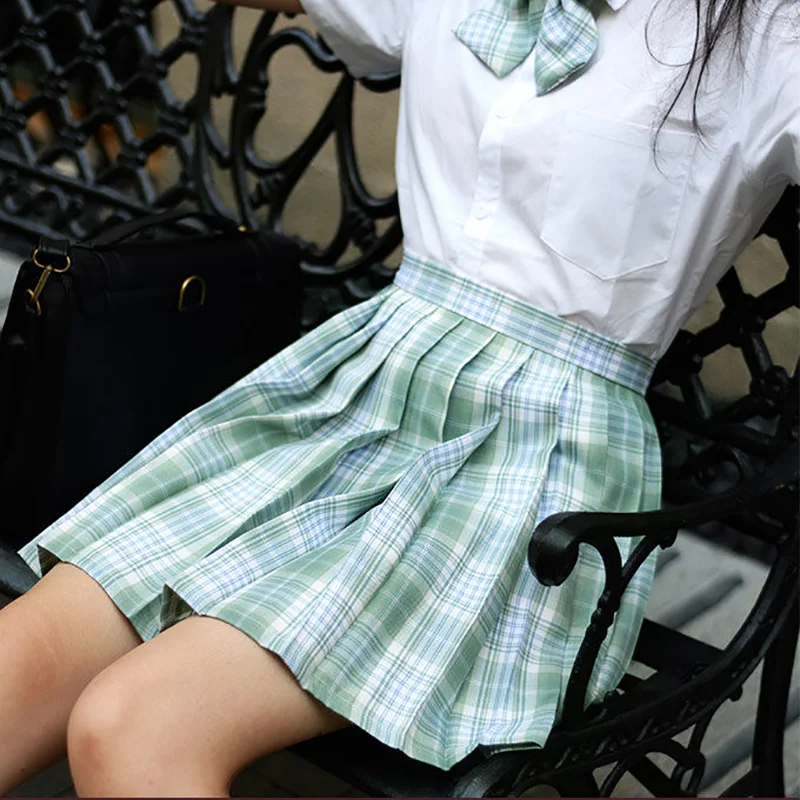 Mini Skirts Womens 2023 Summer Japanese School Pleated Skirts High Waist Kawaii Cute Pink Plaid Skirt Uniform Harajuku Jupe