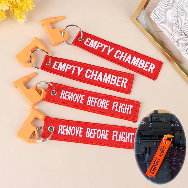 Tactical Safety Flag Tactical Safety Flag Signage EMPTY CHAMBER/ REMOVE BEFORE FIGHT Plastic Ensign Hunting Accessories Pennon Banner 2pcs 13*3cm