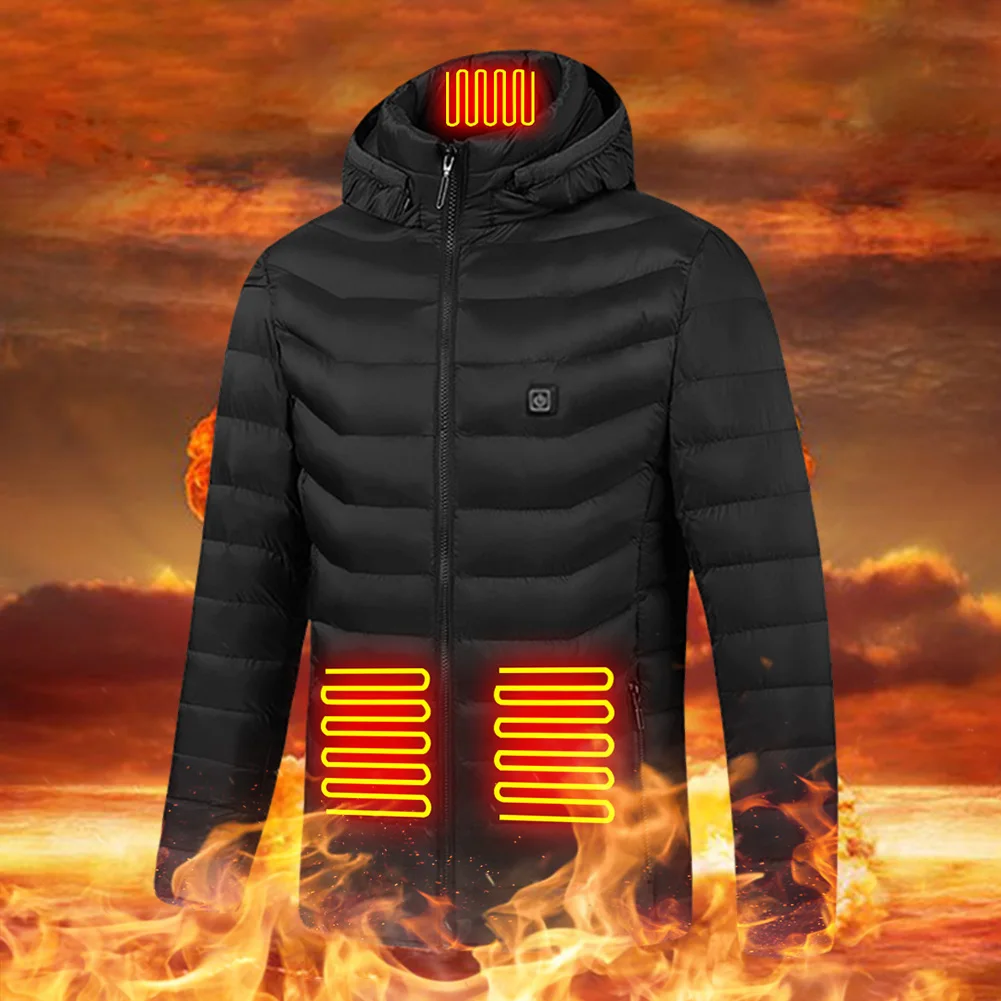 9 Heating Areas Vest Jacket Men Winter Electric Heated Vest Men USB Infrared Waistcoat S- 6XL For Sports Hiking Camping Unisex