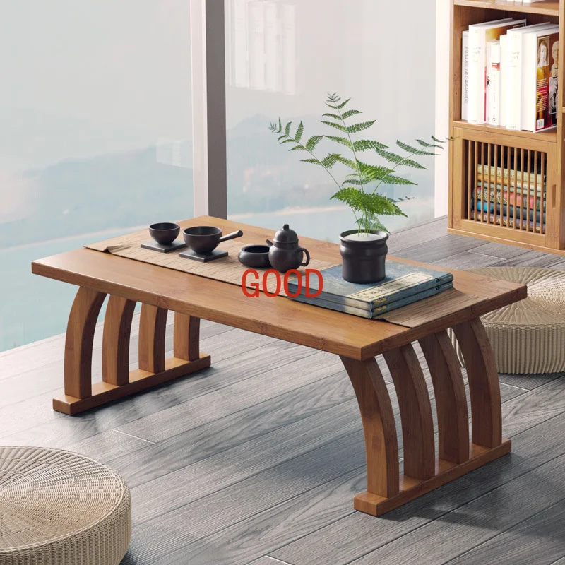 Simple Chinese-style Bay Window Small Coffee Table Tatami Balcony Bamboo Tea Table Low Sitting on the Floor Home Furniture